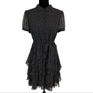 LC Lauren Conrad Black Polka Dot Dress